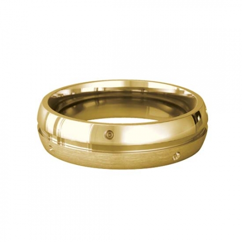 Patterned Designer Yellow Gold Wedding Ring - Lumiere
